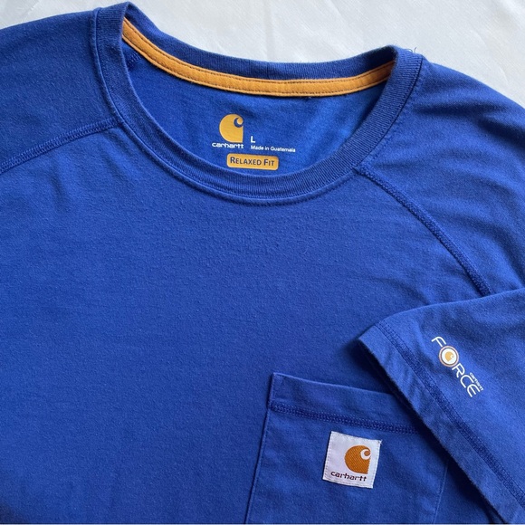 Carhartt Other - Carhartt Force Relaxed Fit Pocket Casual Comfy T-Shirt Size Large Solid Blue
